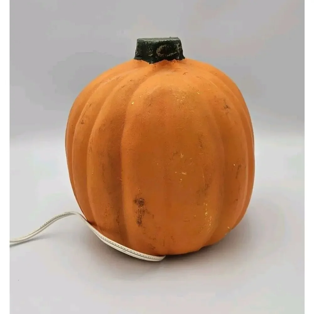 VINTAGE FOAM HALLOWEEN PUMPKIN JACKOLATERN LIGHT UP -‎ TESTED